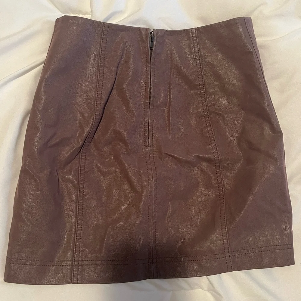 Free People Modern Femme Faux Suede Mini Skirt Taupe Size 0